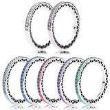 925 Silver Radiant Hearts Ring with Enamel Crystal for Women