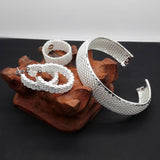 925 Sterling Silver Braided Jewelry Set for Women
