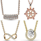 Sparkling Infinity Double-row Bar Collier Necklace
