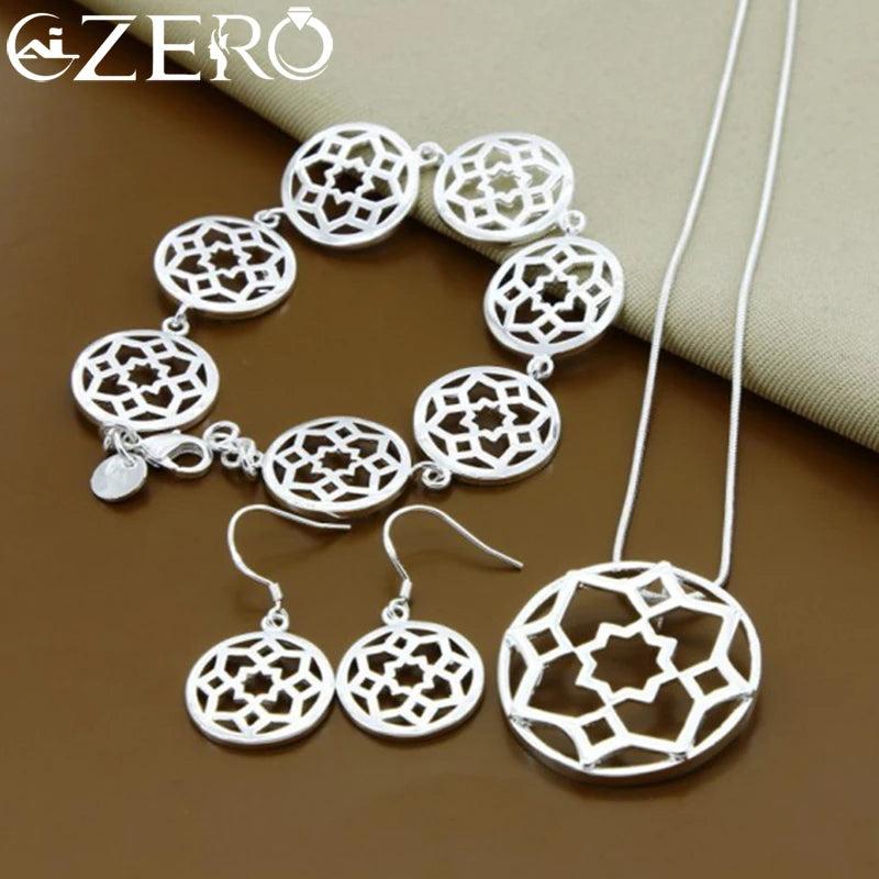 ALIZERO 925 Silver Flower Set for Women