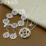 ALIZERO 925 Silver Flower Set for Women