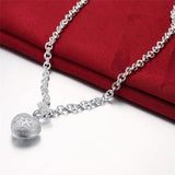 Crystal Heart Pendant Sterling Silver Bracelet Necklace Set