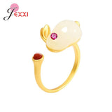 925 Silver Jade Rabbit Jewelry Set Gift for Women