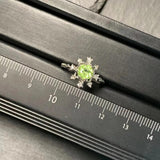 Natural Peridot Ring For Women 925 Silver Plated Fine Jewelry
