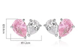925 Silver Water Drop Zircon Heart Necklace & Earring Set