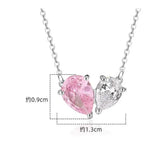 925 Silver Water Drop Zircon Heart Necklace & Earring Set