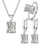 925 Silver Wedding Jewelry Set Emerald Ruby Zircon