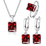 925 Silver Wedding Jewelry Set Emerald Ruby Zircon