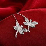 925 Silver Crystal Dragonfly Jewelry Set for Women