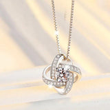 925 Silver Flower Jewelry Set Necklace Earrings Ring Gift