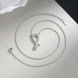 Sterling Silver Snake Jewelry Set Vintage Platinum Crystal Earrings Necklace