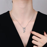 Sterling Silver Snake Jewelry Set Vintage Platinum Crystal Earrings Necklace
