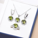 925 Silver Bridal Necklace Sets Zircon Accessories Earrings Adjustable Ring