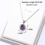 925 Silver Bridal Necklace Sets Zircon Accessories Earrings Adjustable Ring