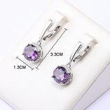 925 Silver Bridal Necklace Sets Zircon Accessories Earrings Adjustable Ring