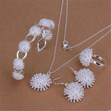 925 Silver Fireworks Pendant Jewelry Set for Women Party
