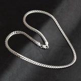 925 Silver 18K 6MM Chain Bracelets Neckalce Set