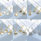 925 Silver Wedding Ring Women Shell Earrings Necklace Sets