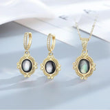 925 Silver Wedding Ring Women Shell Earrings Necklace Sets