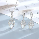 925 Silver Wedding Ring Women Shell Earrings Necklace Sets