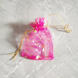 100pcs Moon Stars Drawstring Organza Bag for Business Clothes Wedding Jewelry
