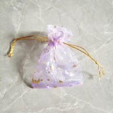 100pcs Moon Stars Drawstring Organza Bag for Business Clothes Wedding Jewelry