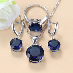 925 Silver Classic Wedding Ring Bridal Jewelry Set