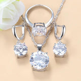 925 Silver Classic Wedding Ring Bridal Jewelry Set