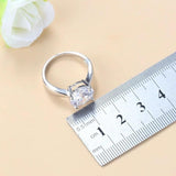 925 Silver Classic Wedding Ring Bridal Jewelry Set