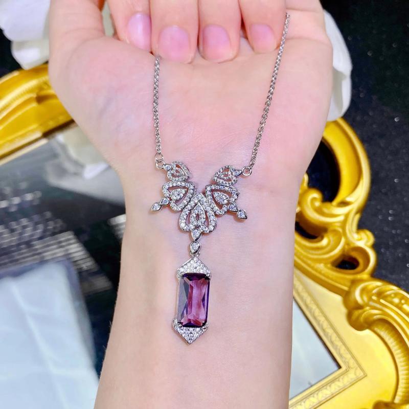 Sterling 925 Silver Purple CZ Wedding Jewelry Set