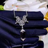 Sterling 925 Silver Purple CZ Wedding Jewelry Set