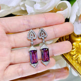 Sterling 925 Silver Purple CZ Wedding Jewelry Set