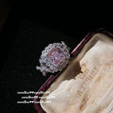 Pink Bowknot Bridal Crystal Jewelry Set 925 Silver Wedding