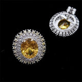 925 Silver CZ Sunflower Jewelry Set for Women