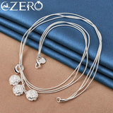 ALIZERO 925 Sterling Silver Rose Jewelry Set for Woman