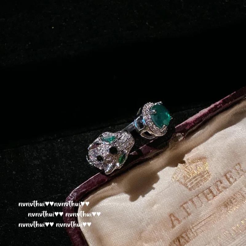 Emerald Tourmaline Leopard Tassel Jewelry Sets 925 Silver Women Wedding Bridal