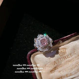 925 Silver Pink CZ Jewelry Set for Women