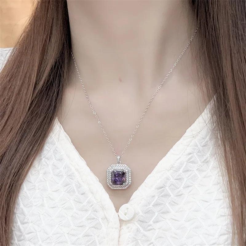 925 Silver Wedding Jewelry Set Cubic Zircon Necklace Earrings Ring 3 Pieces