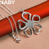 925 Silver Sakura Flower Bangle Necklace Earrings Set
