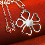 925 Silver Sakura Flower Bangle Necklace Earrings Set