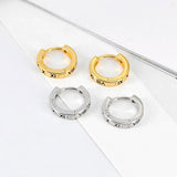 925 Silver Cross Enamel Huggie Earrings 9mm