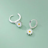 925 Sterling Silver Daisy Earrings Women Girls Fine Jewelry