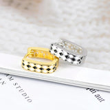 925 Silver Minimalist Square Hoop Earrings Enamel Geometric Design