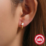 925 Silver Hoop Earrings with Cubic Zirconia