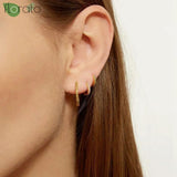 925 Silver Zircon Hoop Earrings Women Wedding Jewelry