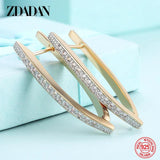 925 Silver 18K Zircon Hoop Earrings For Women