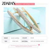 925 Silver 18K Zircon Hoop Earrings For Women