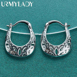 925 Silver Flower Earrings Wedding Charm Jewelry