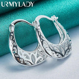 925 Silver Flower Earrings Wedding Charm Jewelry