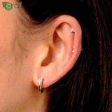 925 Silver Needle Small Circle Hoop Earrings for Women